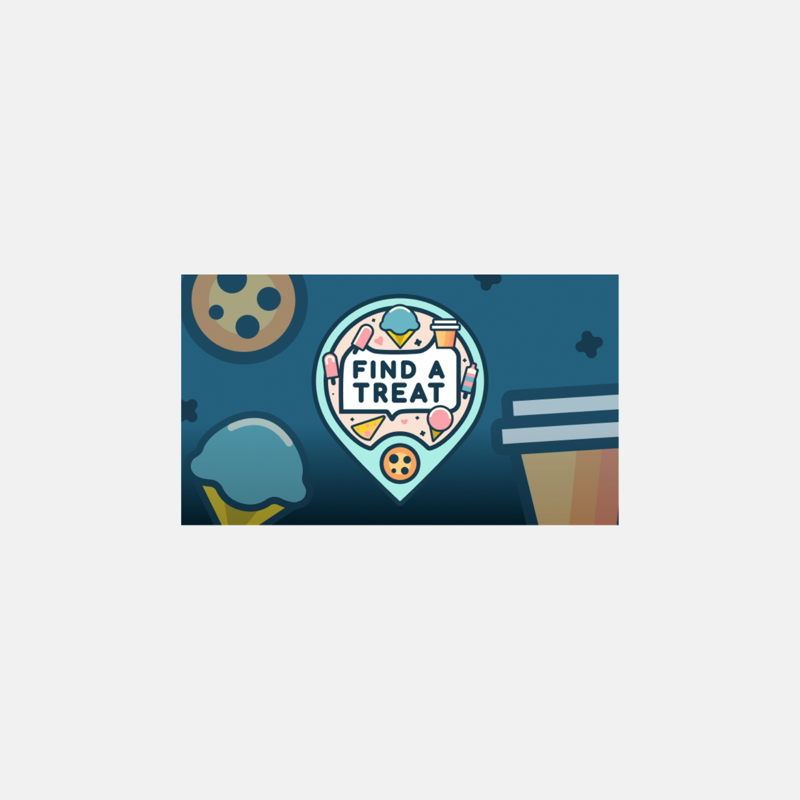 Find A Treat 50 Gradient Blue Promo Cards